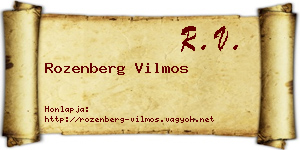 Rozenberg Vilmos névjegykártya